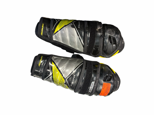 Vist Large View of Product Image Which is Used Bauer MATRIX SUPREME Junior Shin Guards Black 11"