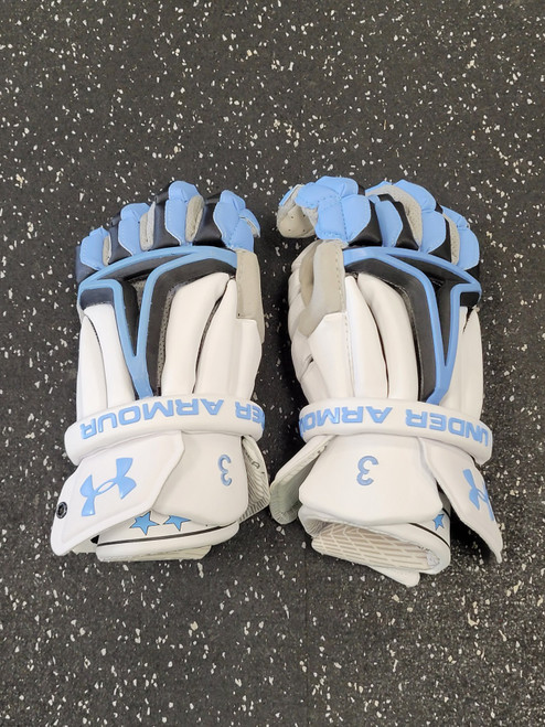 Vist Large View of Product Image Which is Used Under Armour BIOFIT Lacrosse Gloves Mens White 13"