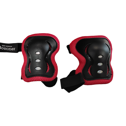 Vist Large View of Product Image Which is Used BONSONER Skateboard Elbow Pads Red Youth