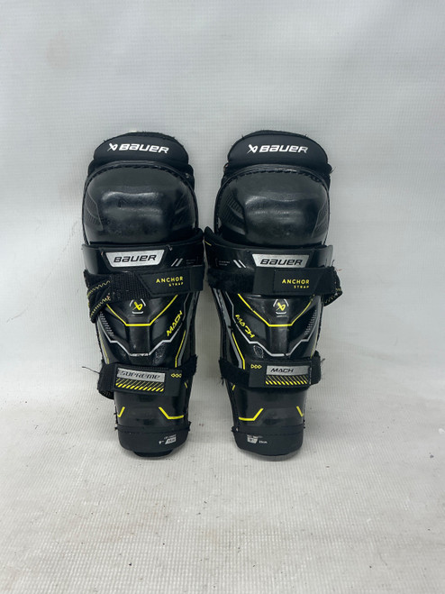 Vist Large View of Product Image Which is Used Bauer MACH SUPREME Youth Shin Guards Black 9"