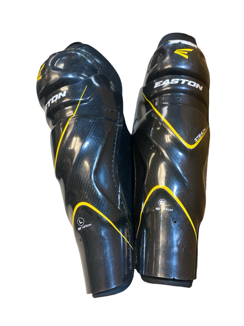 Vist Large View of Product Image Which is Used Easton STEALTH Senior Shin Guards Black 16"