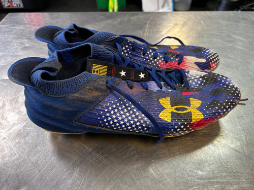 Vist Large View of Product Image Which is Used Under Armour Adult FB Cleats Royal Blue Senior 12