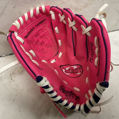 Vist Large View of Product Image Which is Used Rawlings Players Series PL90PPW Baseball Glove RH Throw Pink 9"