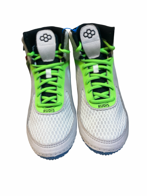 Vist Large View of Product Image Which is Used Rudis Wrestling Shoes White Senior 9.5