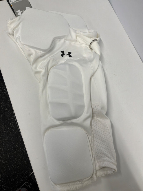 Vist Large View of Product Image Which is Used Under Armour Youth FB Integrated Pants White SM