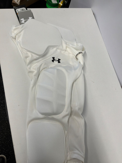 Vist Large View of Product Image Which is Used Under Armour Youth FB Integrated Pants White SM