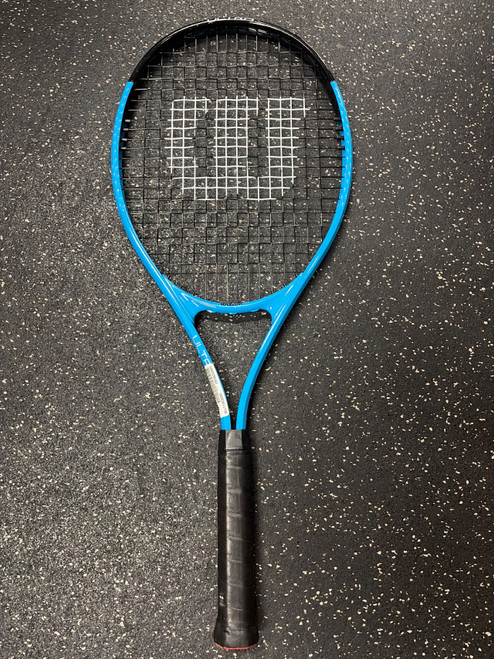 Vist Large View of Product Image Which is Used Wilson ULTRA POWER XL 112 Adult Tennis Racquet Royal Blue 4 3/8"