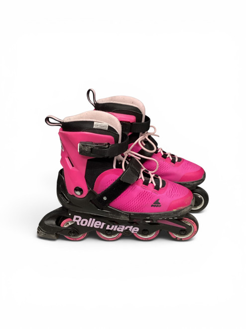 Vist Large View of Product Image Which is Used Rollerblade MIRCOBLADE 5-8 Junior Rec Fitness Skates Pink Adjustable