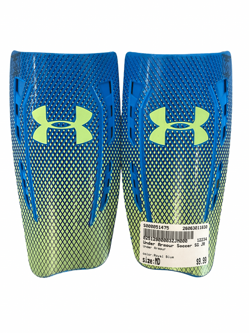 Vist Large View of Product Image Which is Under Armour Soccer Shin Guards Junior Royal Blue MD