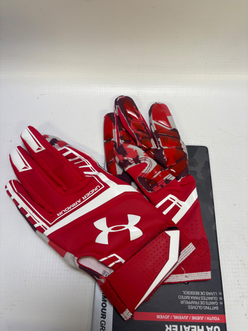 Vist Large View of Product Image Which is Used Under Armour BB/SB Batting Gloves Red Youth