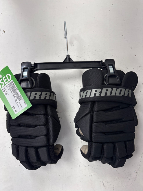 Vist Large View of Product Image Which is Used Warrior BURN FB Lacrosse Gloves Junior Black SM