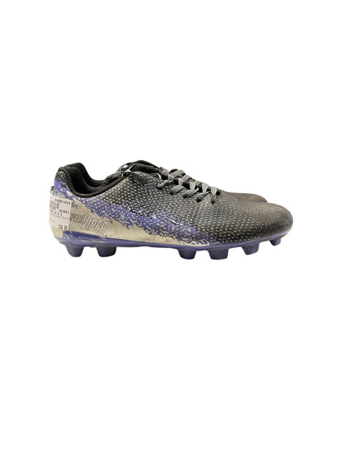 Vist Large View of Product Image Which is Used DSG SPEED VIPER SZ 5.5 Soccer Cleats Black And Purple Senior 5.5