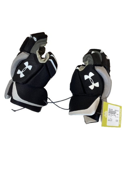 Vist Large View of Product Image Which is Used Under Armour GLOVES Lacrosse Gloves Junior Black 12"