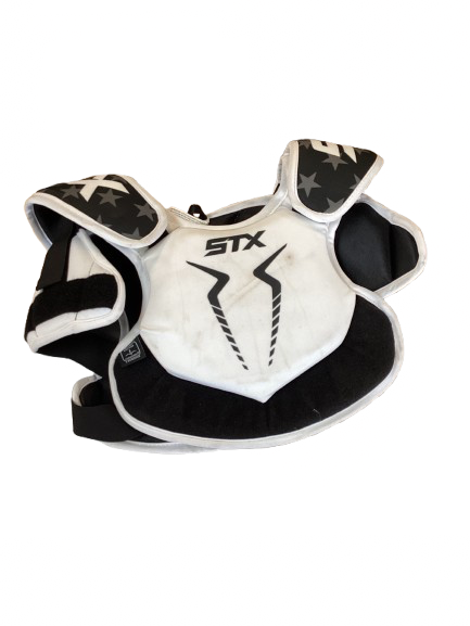 Vist Large View of Product Image Which is Used STX SHEILD Lacrosse Shoulder Pads White SM