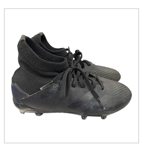 Vist Large View of Product Image Which is Used Adidas Soccer Cleats Black Youth 13.5
