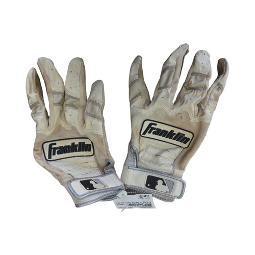 Vist Large View of Product Image Which is Used Franklin BB/SB Batting Gloves White MD