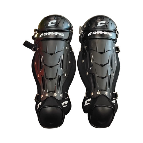 Vist Large View of Product Image Which is Used Champro CG112B Catchers Leg Guards Black Youth