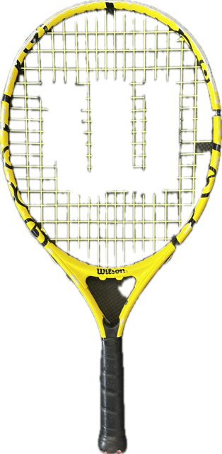 Vist Large View of Product Image Which is Used Wilson MINIONS Junior Tennis Racquet Yellow 19"
