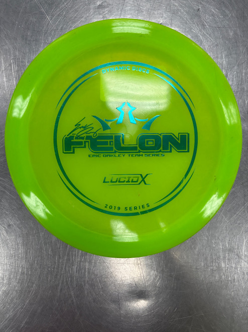 Vist Large View of Product Image Which is Used Dynamic Discs LUCID X FELON OAKLEY Disc Golf Driver Green