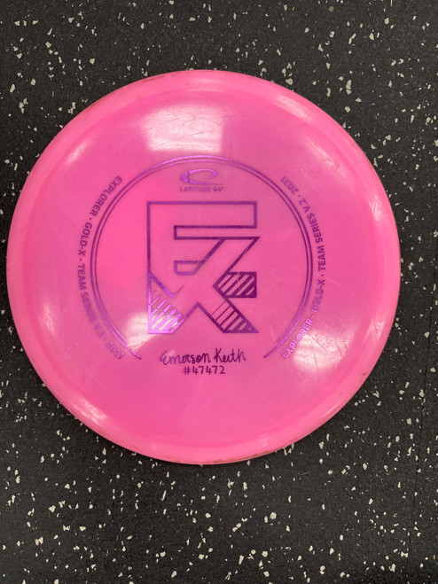 Vist Large View of Product Image Which is Used Latitude 64 GOLD X EXPLORER Disc Golf Driver Pink