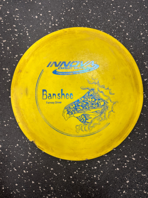Vist Large View of Product Image Which is Used Innova DX BANSHEE Disc Golf Driver Yellow