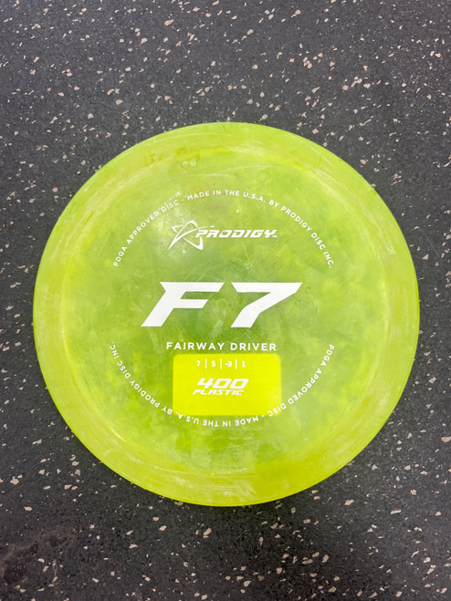 Vist Large View of Product Image Which is Used Prodigy Disc 400 F7 Disc Golf Driver Yellow
