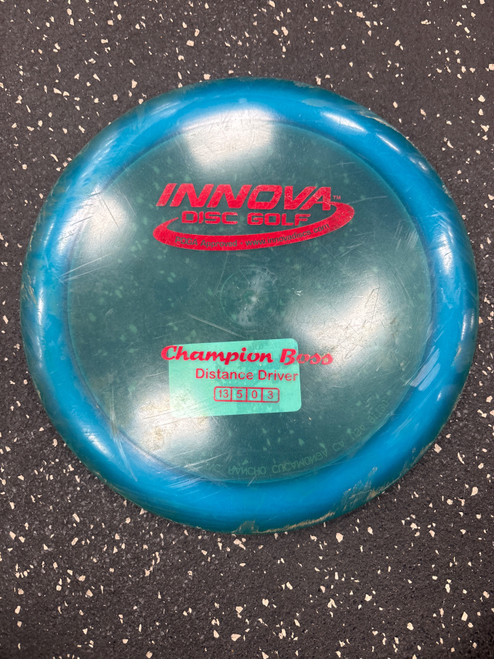 Vist Large View of Product Image Which is Used Innova CHAMPION BOSS Disc Golf Driver Royal Blue
