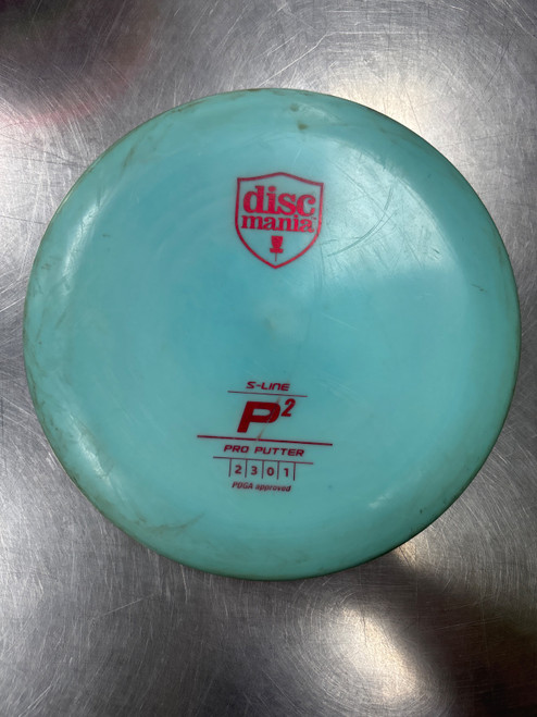 Vist Large View of Product Image Which is Used Discmania S LINE P2 Disc Golf Putter Carolina Blue