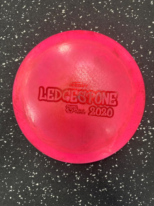 Vist Large View of Product Image Which is Used Discraft ESP GLO FORCE LEDGESTONE Disc Golf Driver Red