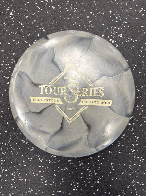 Vist Large View of Product Image Which is Used Discraft LEDGESTONE SWIRL ESP BUZZZ Disc Golf Mid Range Grey