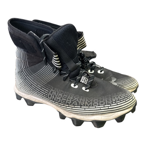 Vist Large View of Product Image Which is Used Under Armour Adult FB Cleats Black And White Senior 9.5