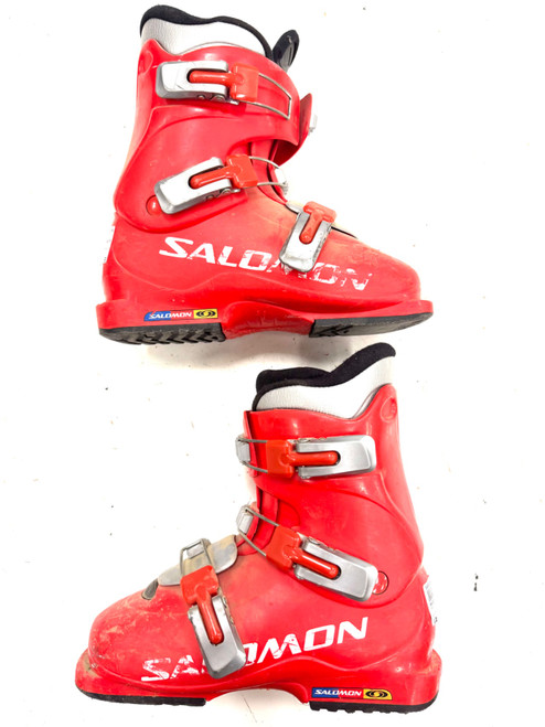 Vist Large View of Product Image Which is Used Salomon PERFORMA T3 Boys DH Ski Boot Red 245 MP - M06.5 - W07.5
