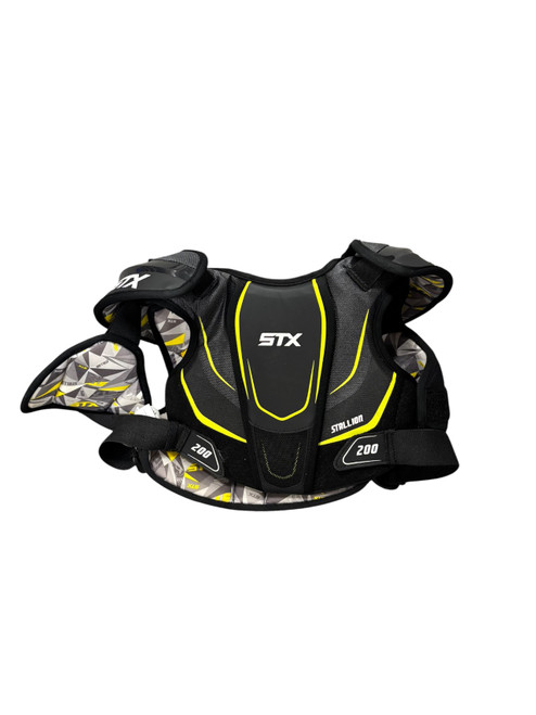Vist Large View of Product Image Which is Used STX 200 Lacrosse Shoulder Pads Black MD