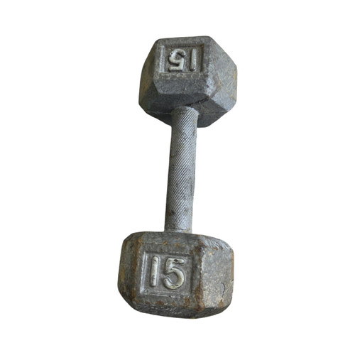 Vist Large View of Product Image Which is Used Hex Dumbbell (Each) 15 lb