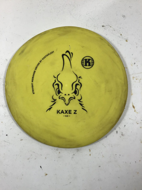 Vist Large View of Product Image Which is Used Kastaplast K3 KAXE Disc Golf Mid Range Yellow 171g