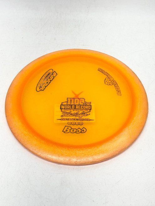Vist Large View of Product Image Which is Used Innova BLIZZARD CHAMPION BOSS Disc Golf Driver Orange 150g