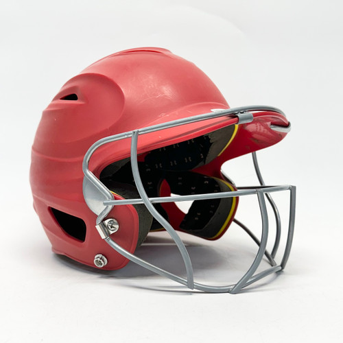 Vist Large View of Product Image Which is Used Under Armour UABH100 Batting Helmet w/Mask Red MD