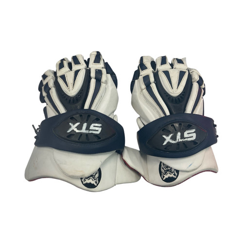 Vist Large View of Product Image Which is Used, STX,  Lacrosse Gloves, Mens, White, 18"
