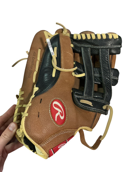 Vist Large View of Product Image Which is Used Rawlings D1275HD BB/SB Glove LH Throw Brown 12 3/4"