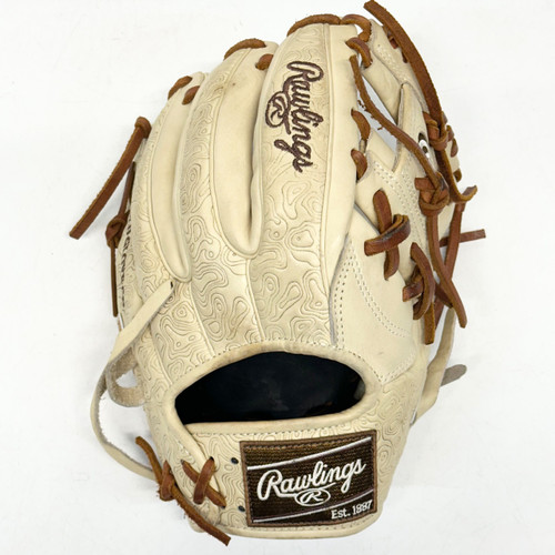 Vist Large View of Product Image Which is Used Rawlings PROR204-2CT BB/SB Glove RH Throw Chocolate And Almond 11 1/2"