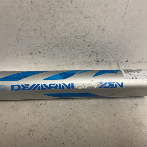 Vist Large View of Product Image Which is Used Demarini CF Zen CFS-19 Fastpitch Bat Grey And Royal Blue 30"