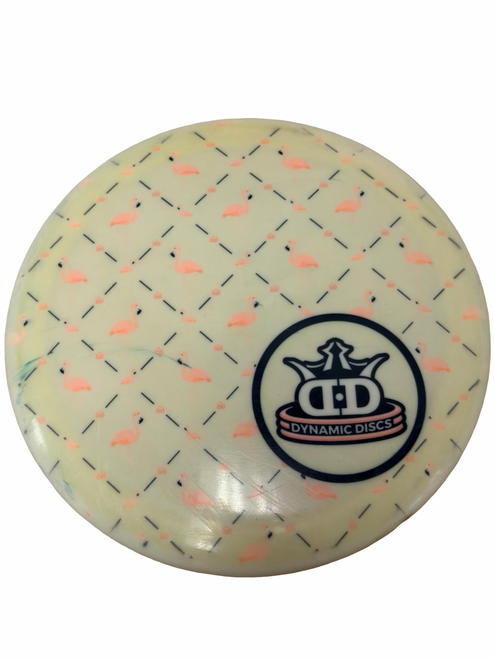 Vist Large View of Product Image Which is Used Dynamic Discs GETAWAY FLAMINGOS Disc Golf Driver White 172g