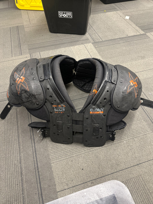 Vist Large View of Product Image Which is Used Pro-Tec GEAR X3 FB Shoulder Pads Black LG