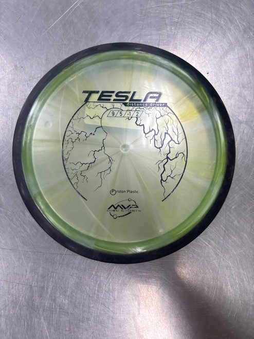 Vist Large View of Product Image Which is Used MVP PROTON TESLA Disc Golf Driver Green