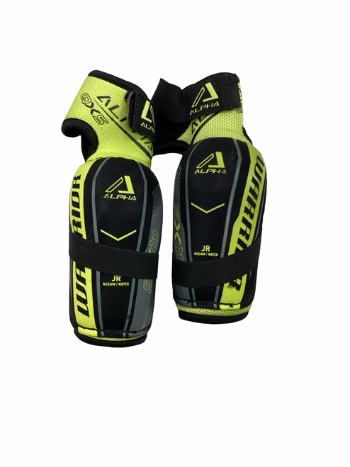 Vist Large View of Product Image Which is Used Warrior ALPHA QX5 ELBOW PAD Junior Elbow Pads MD