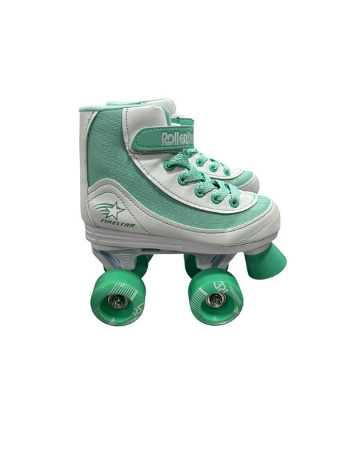 Vist Large View of Product Image Which is Used RollerDerby FIRESTAR Child Roller Quad Skates White Youth 13.0