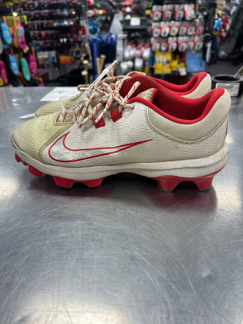 Vist Large View of Product Image Which is Used Nike HYPERDIAMOND 4 PRO MCS BB/SB Cleats White And Red Senior 10