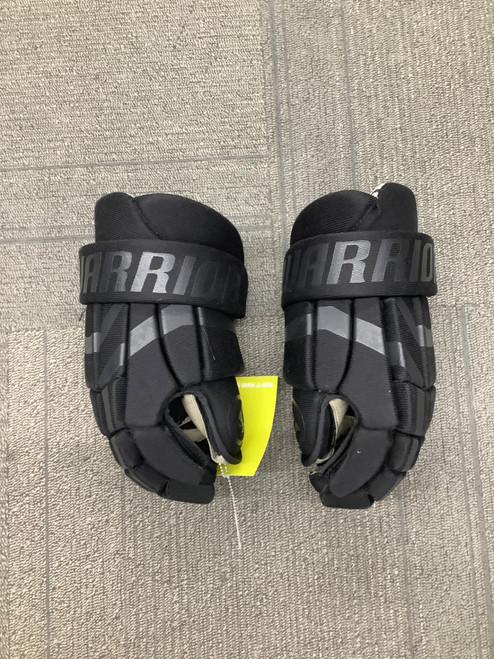 Vist Large View of Product Image Which is Used Warrior BLK Lacrosse Gloves Junior Black 12"