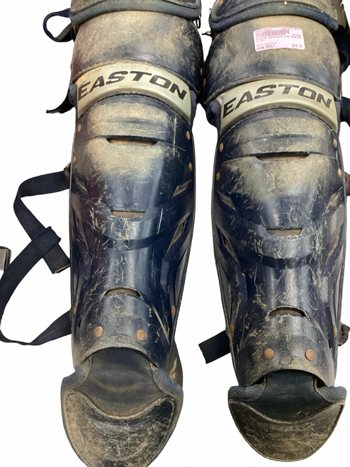 Vist Large View of Product Image Which is Used Easton Catchers Leg Guards Navy Blue Adult