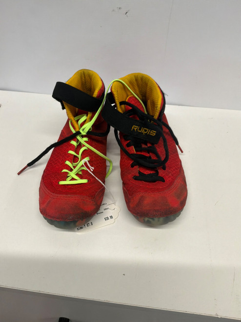 Vist Large View of Product Image Which is Used Rudis Wrestling Shoes Red Youth 07.0